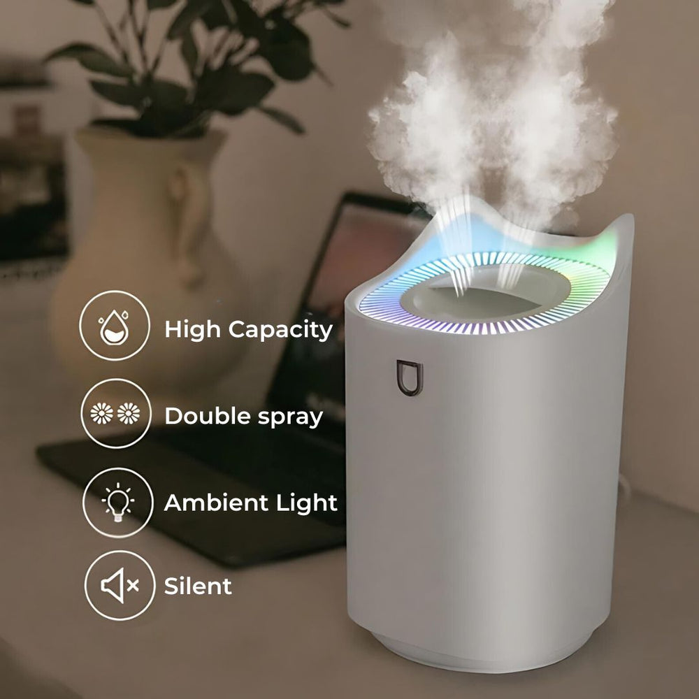 AeroMist | Ultraschall Luftbefeuchter – 3000ml Tank für 24h Laufzeit