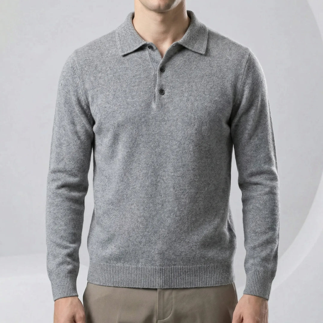 Aurelin - Langarm Polohemd Slim Fit Grau Decorique.de