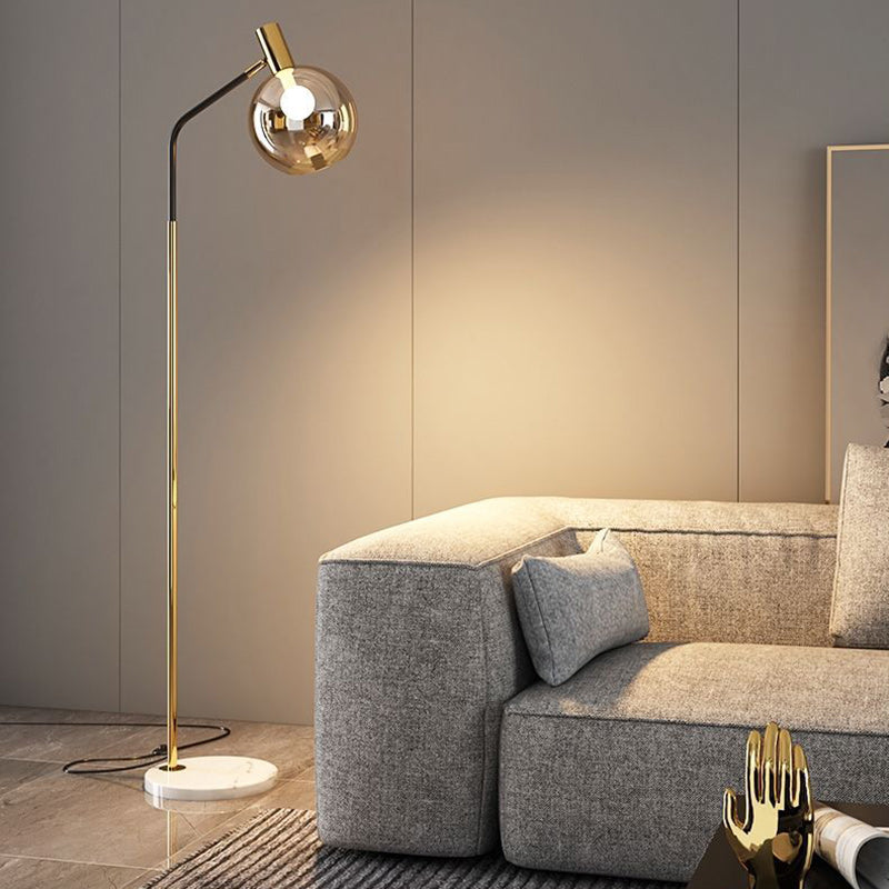 GlasLumo | Nordische Stehlampe mit verstellbarem Glaskopf