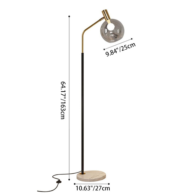 GlasLumo | Nordische Stehlampe mit verstellbarem Glaskopf