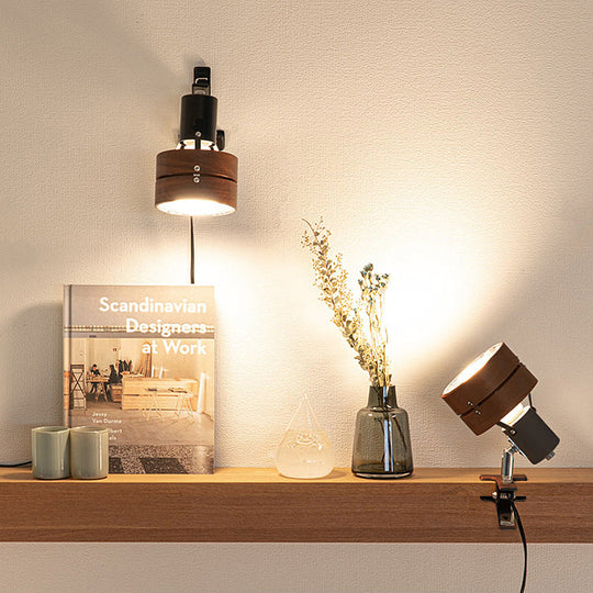 KumoLight | Runde Tischleuchte aus Holz, Eisen & Acryl