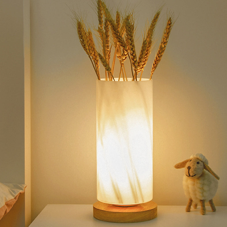 NordLumen | Skandi Zylinderlampe aus Holz & Glas