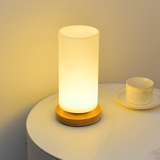 NordLumen | Skandi Zylinderlampe aus Holz & Glas