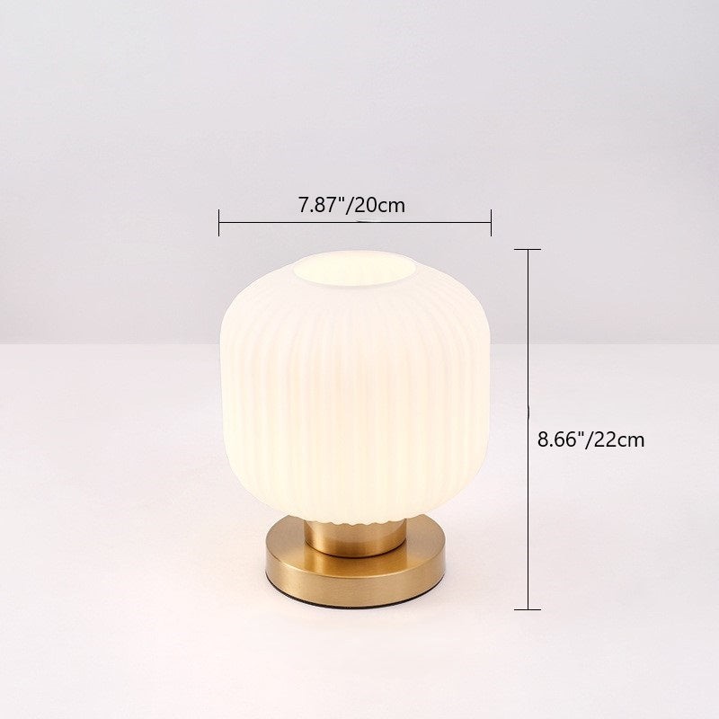 StripeGlow | Skandinavische Glas-Zylinderlampe fürs Schlafzimmer