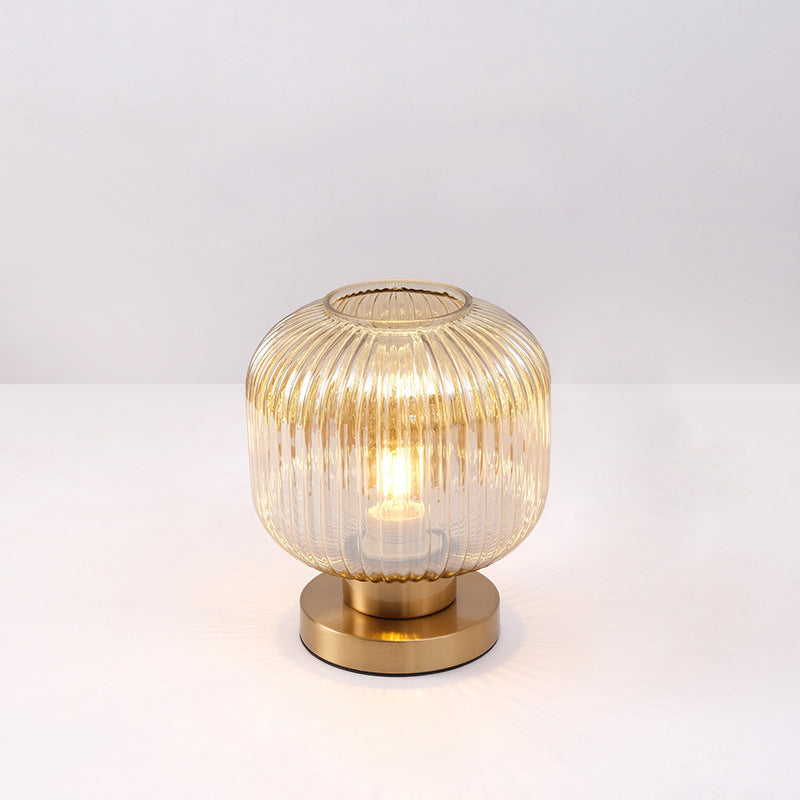 StripeGlow | Skandinavische Glas-Zylinderlampe fürs Schlafzimmer