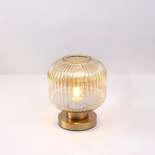 StripeGlow | Skandinavische Glas-Zylinderlampe fürs Schlafzimmer