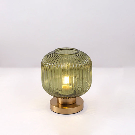 StripeGlow | Skandinavische Glas-Zylinderlampe fürs Schlafzimmer