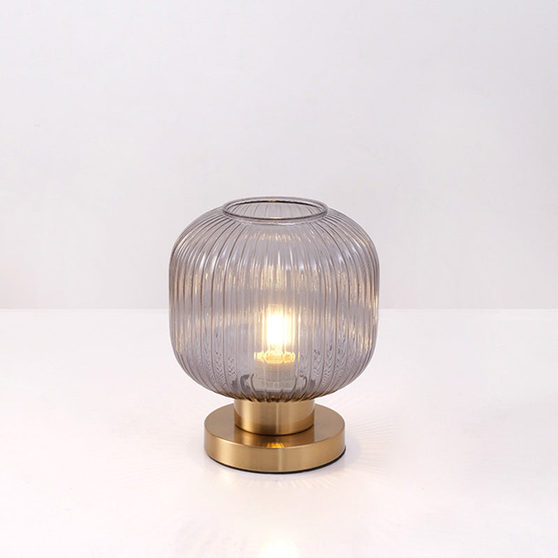StripeGlow | Skandinavische Glas-Zylinderlampe fürs Schlafzimmer