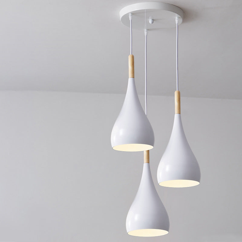 LumoNord | Nordische Eisen Holz Aluminium Kürbis Wasser Tropfen 1-Licht Pendelleuchte für Esszimmer