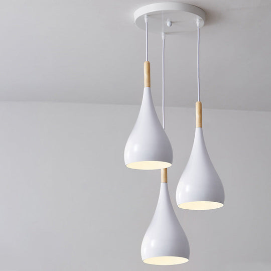 LumoNord | Nordische Eisen Holz Aluminium Kürbis Wasser Tropfen 1-Licht Pendelleuchte für Esszimmer