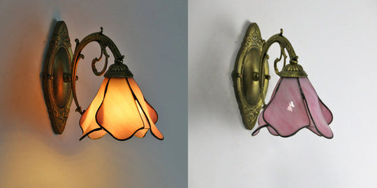 GleamPetals | Vintage Glasblüten-Leuchte im Tiffany-Stil