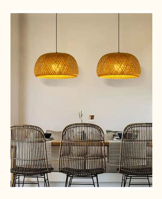 BambuLuxe | Handgeflochtene Bambuslampe mit Stil