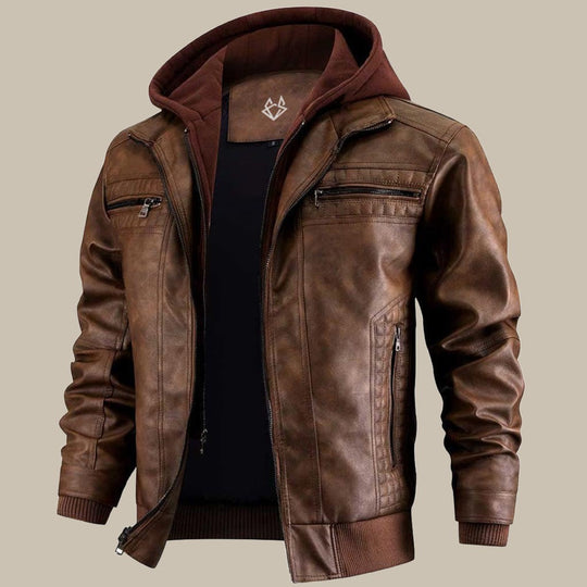 Ben | Premium Lederjacke mit Kapuze | Herren7