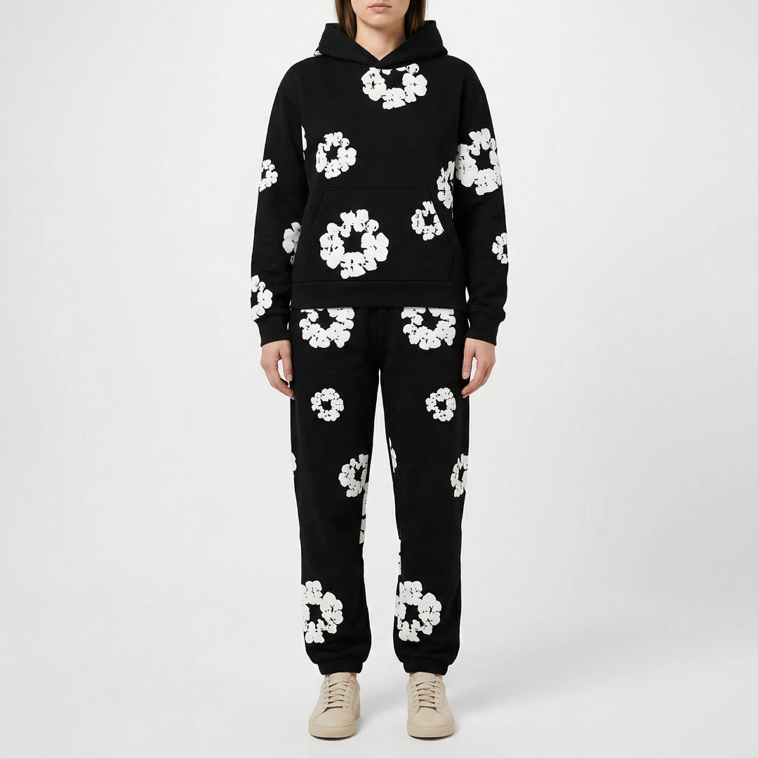 Bloomelle - Zweiteiliges Sportliches Set Schwarz Decorique.de