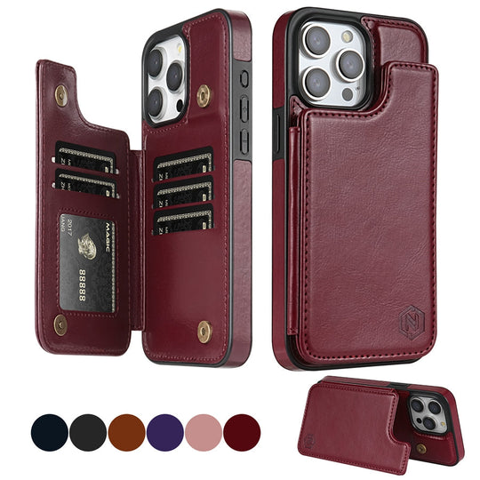 LuxCover | Leather Wallet Case - Eleganter magnetischer Schutz