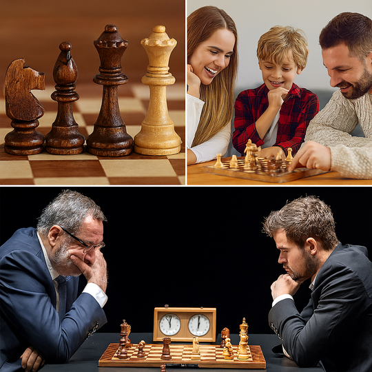 EliteSquare | Luxus Schachset – Langlebige Holzplatte & Detaillierte Figuren
