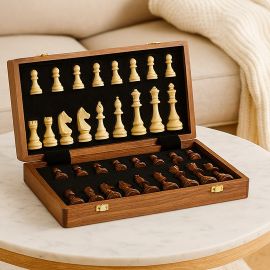 EliteSquare | Luxus Schachset – Langlebige Holzplatte & Detaillierte Figuren