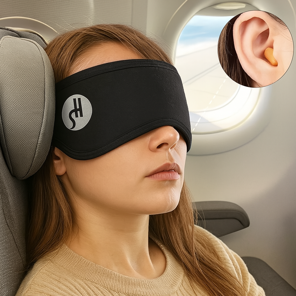 DeepSleep | 3-in-1 Schlafmaske – Geräuschschutz & Lichtblockierung