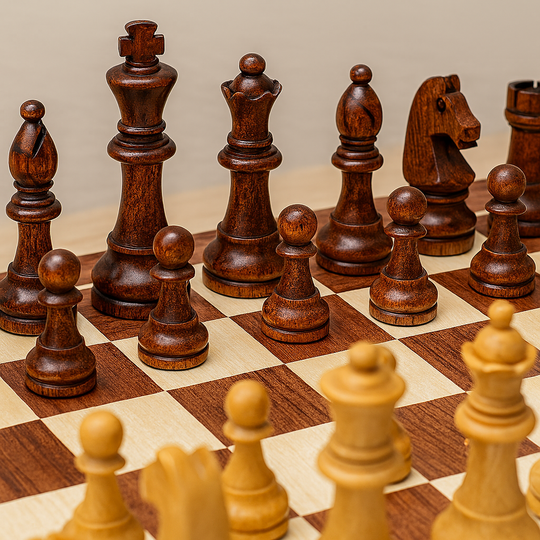 EliteSquare | Luxus Schachset – Langlebige Holzplatte & Detaillierte Figuren