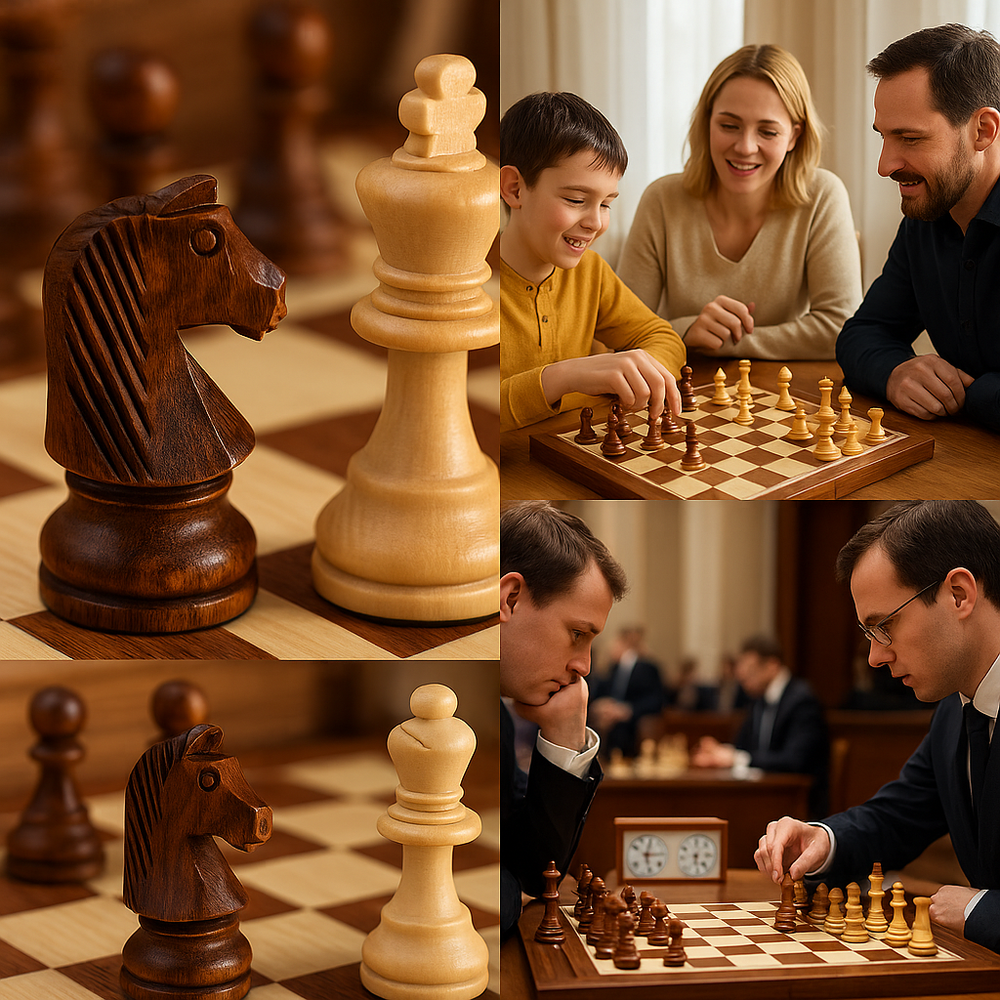 EliteSquare | Luxus Schachset – Langlebige Holzplatte & Detaillierte Figuren