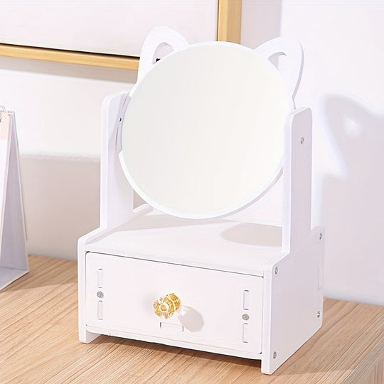 MeowGlow | Katzenohr Make-up-Spiegel mit Stauraum