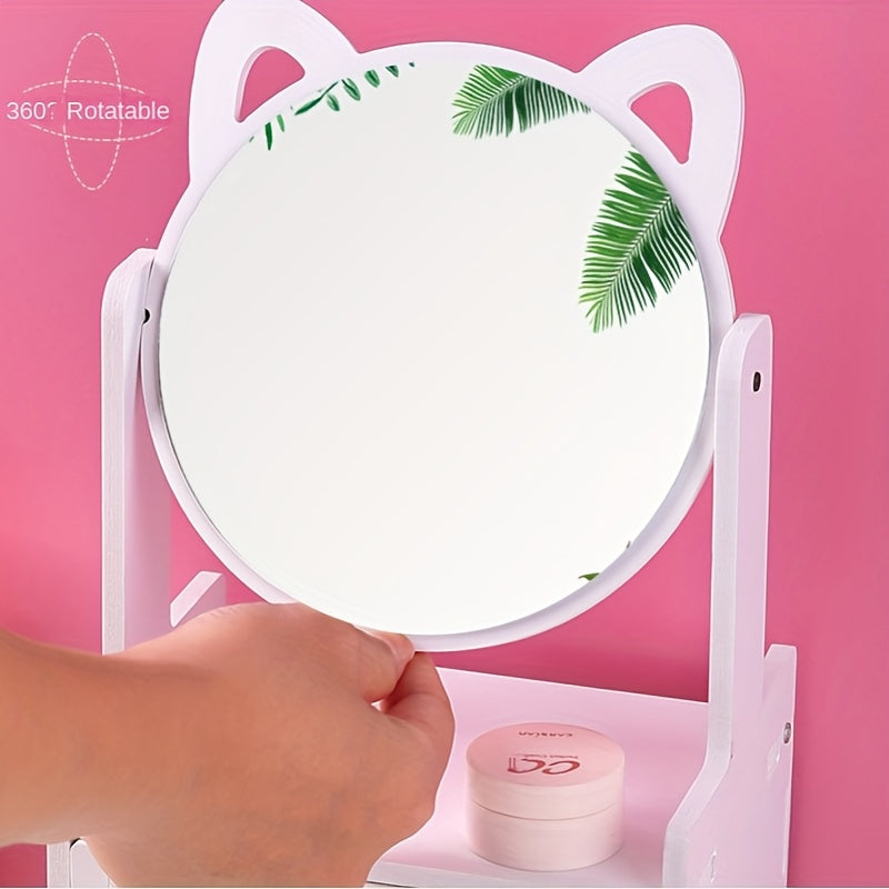 MeowGlow | Katzenohr Make-up-Spiegel mit Stauraum