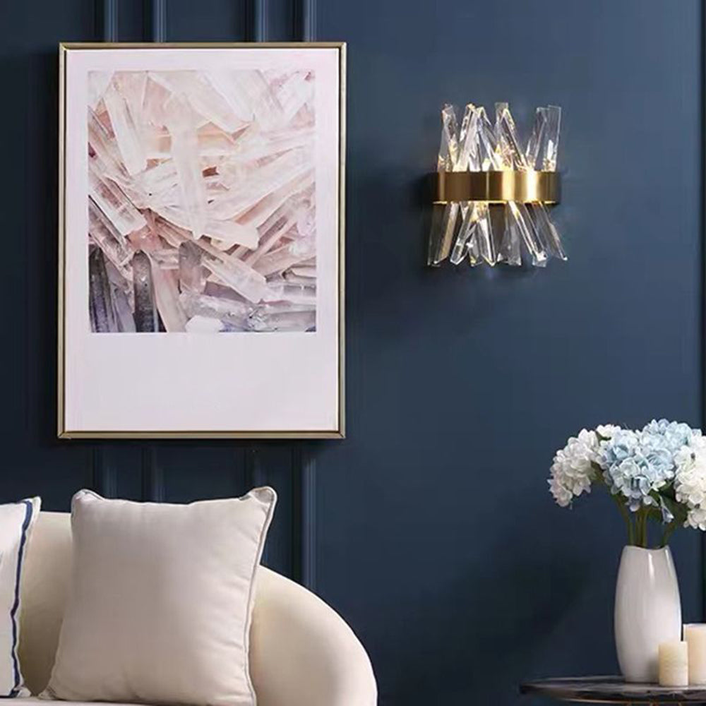 CrystalCrown | Goldene Kristall Wandleuchte1
