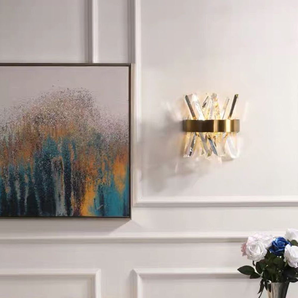 CrystalCrown | Goldene Kristall Wandleuchte2