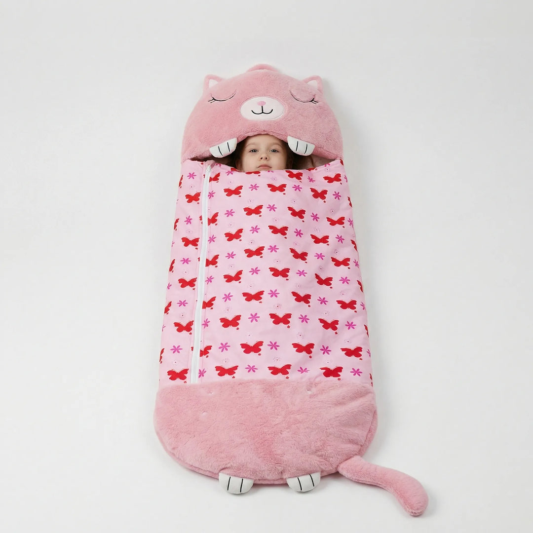 Cuddlio - Kinder Schlafsack Kuscheltier Kombination Katze Decorique.de