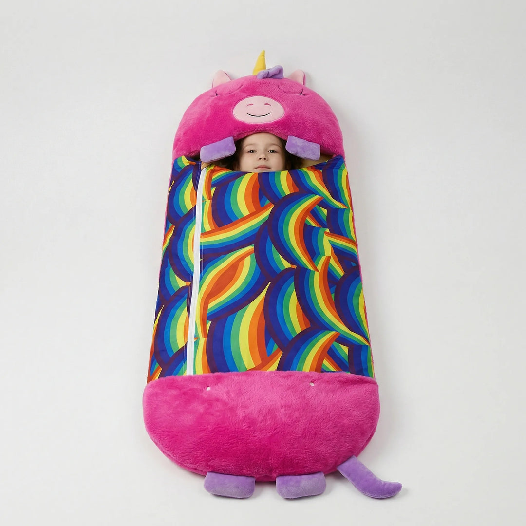 Cuddlio - Kinder Schlafsack Kuscheltier Kombination Rosa Einhorn Decorique.de