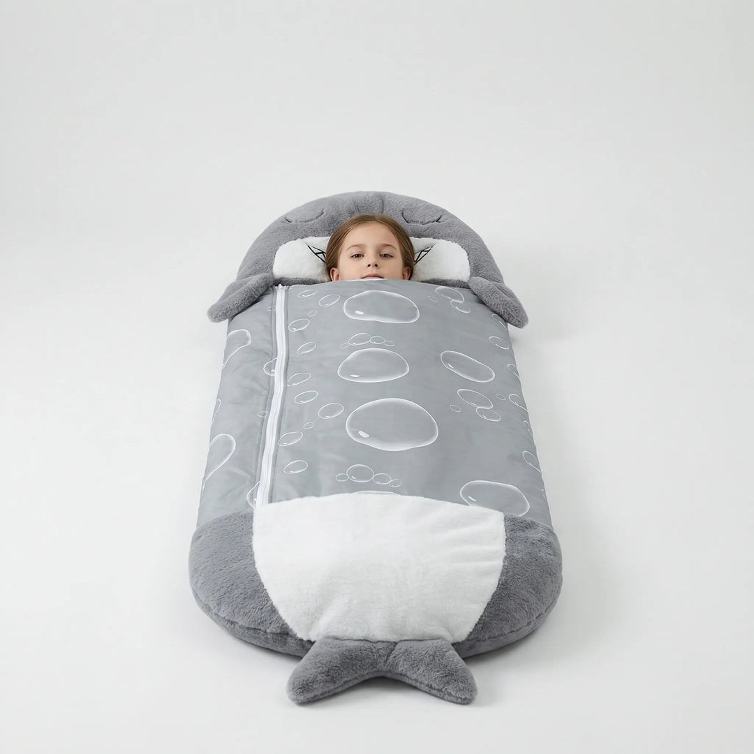 Cuddlio - Kinder Schlafsack Kuscheltier Kombination Hai Decorique.de