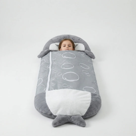 Cuddlio - Kinder Schlafsack Kuscheltier Kombination Hai Decorique.de