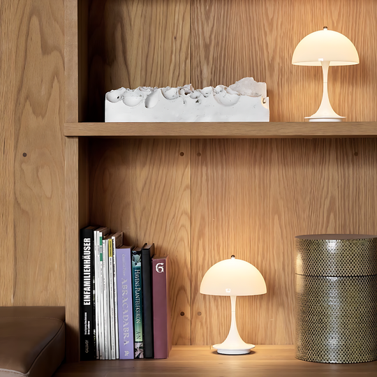 NordicLume | Pilzlampe LED Tischlampe mit Akku & kabellosem Design für Zuhause