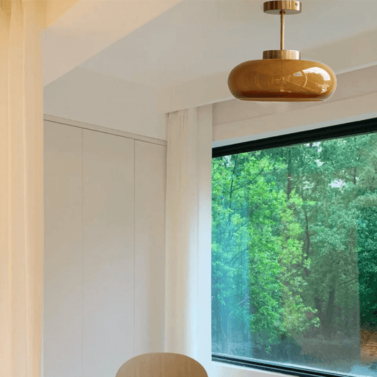 RetroSphere | Deckenlampe – Warme Ausstrahlung mit Orangem Glas