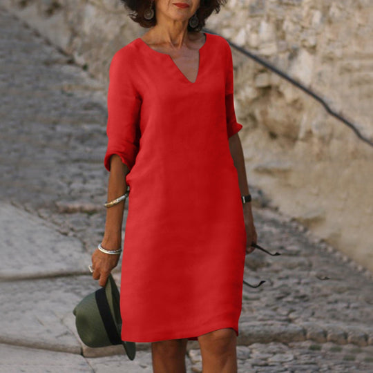 Elena | Luftiges kleid mit V-Ausschnitt | Damen1