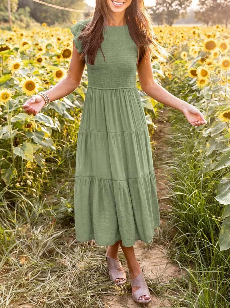 Elli | Damen Elegante Luftigekleid | Maxi2