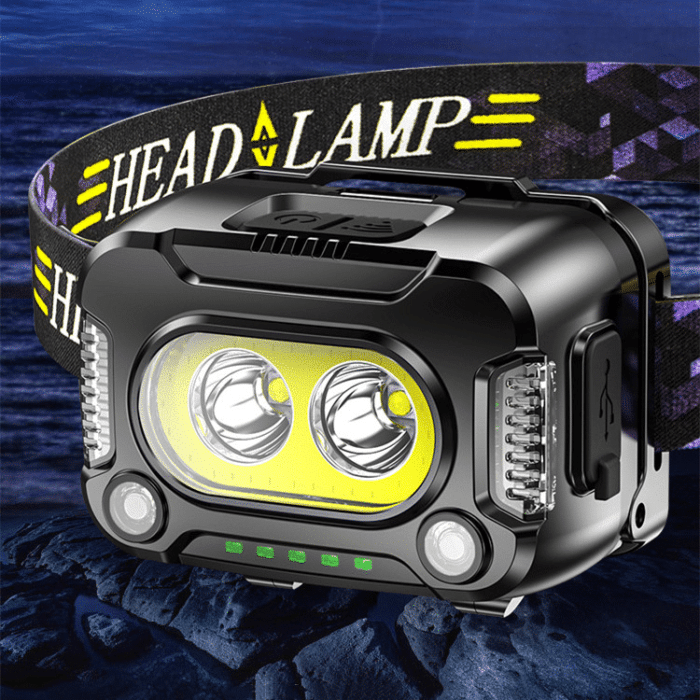 HeadGlow | Leistungsstarke USB wiederaufladbare Stirnlampe