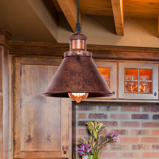 CopperDome | Industrielle Vintage-Antik-Kupfer-Pendelleuchte