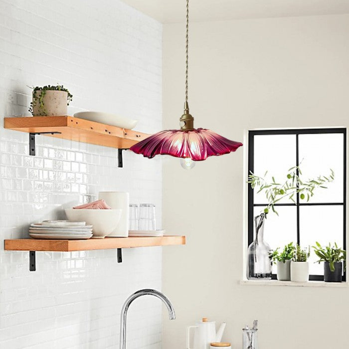 LumiLotus | Künstlerische Glas-Hängeleuchte im Retro-Stil