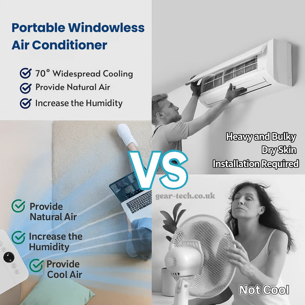 FreshBreeze | Klimaanlage – Tragbar & Fensterlos mit Fernbedienung