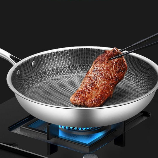 ChefPixel | Edelstahlpfanne mit kratzfester Antihaft-Technologie