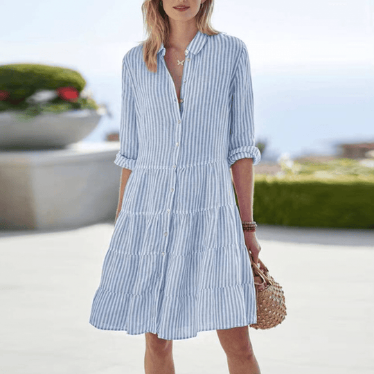 Hailey | Damen Chiffon Langarmkleid | Midi4
