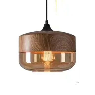 VitraLoom | Mundgeblasene Glasleuchte mit Holzdetail