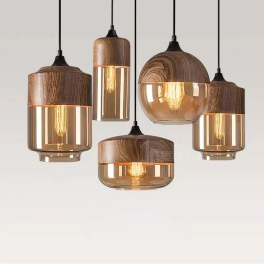 VitraLoom | Mundgeblasene Glasleuchte mit Holzdetail