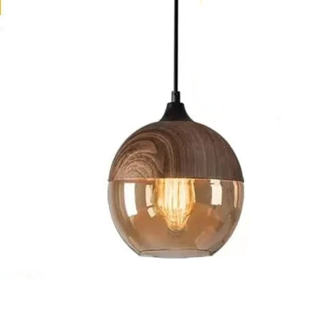 VitraLoom | Mundgeblasene Glasleuchte mit Holzdetail