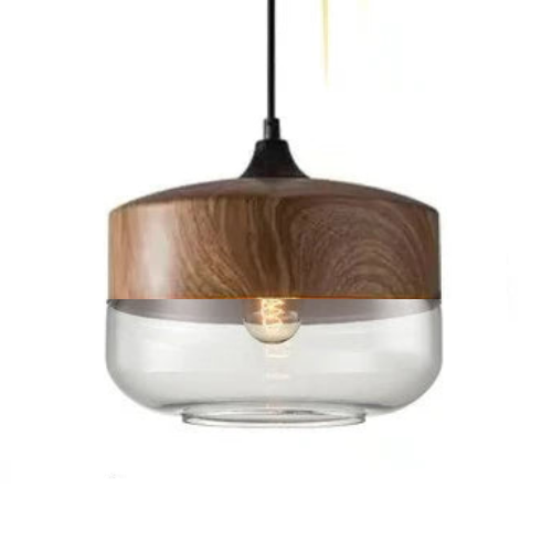 VitraLoom | Mundgeblasene Glasleuchte mit Holzdetail