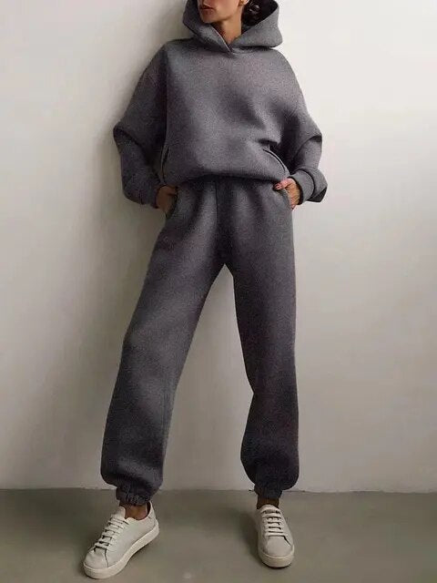 Variant image for Damen Jogginganzug Set - Kuscheliger Kapuzenpullover und Jogginghose für Winterkomfort-31
