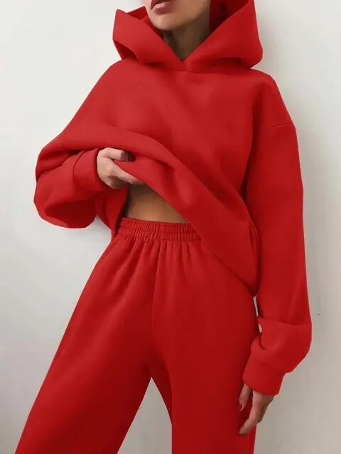 Variant image for Damen Jogginganzug Set - Kuscheliger Kapuzenpullover und Jogginghose für Winterkomfort-49