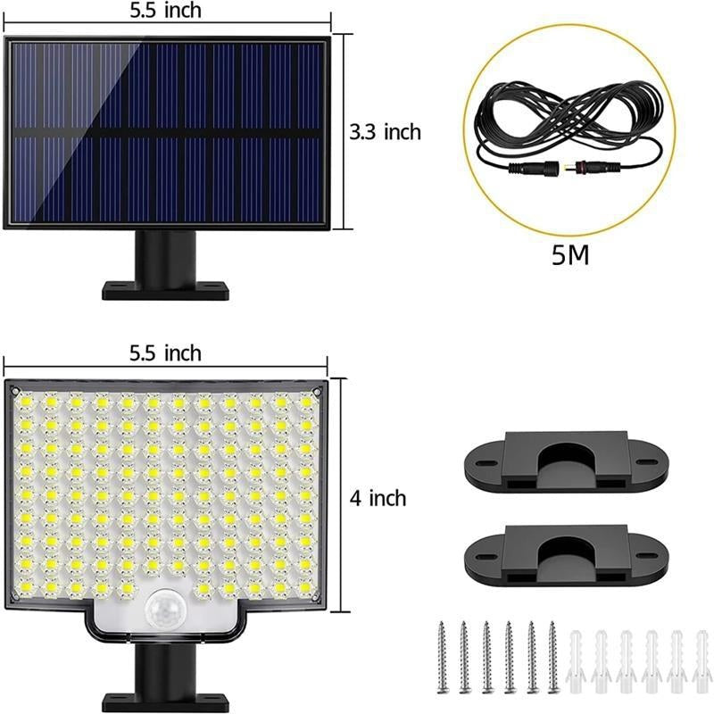 SunSecure | 106 LED Solar Außenleuchte mit Bewegungsmelder