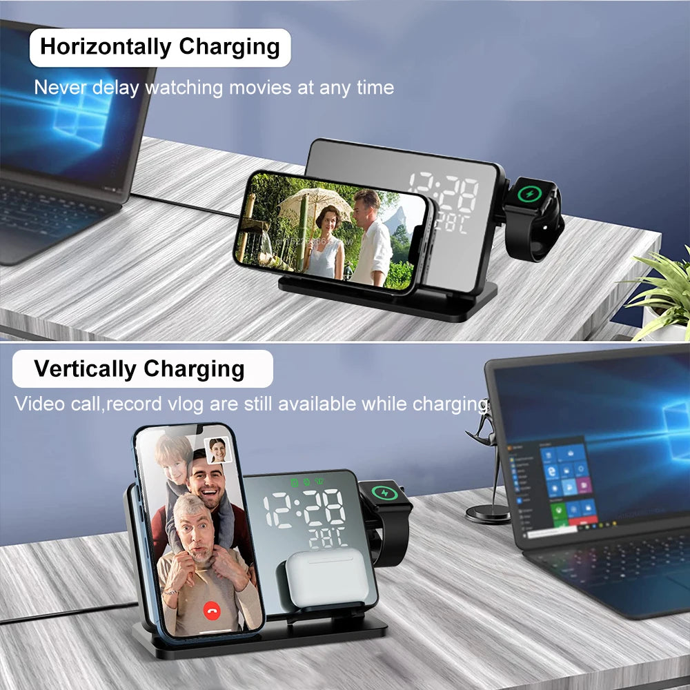 PowerNest | Elegante 3-in-1 Ladestation mit Wecker für Apple Geräte